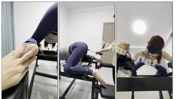 【束人映像】【把白嫩玉足瑜伽学员骗到了产床上固定住】钢圈扩口器+K9强开腿固定+羽毛滑全身+TK玉足+SP屁股+挑逗阴D强高
